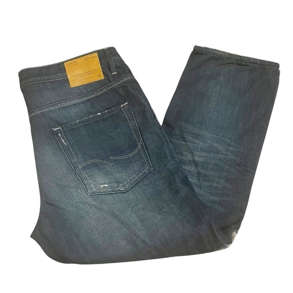 Jack & Jones Nick Jeans 40x 28 Regular Fit Distressed Straight Leg Button Fly - Picture 8 of 16